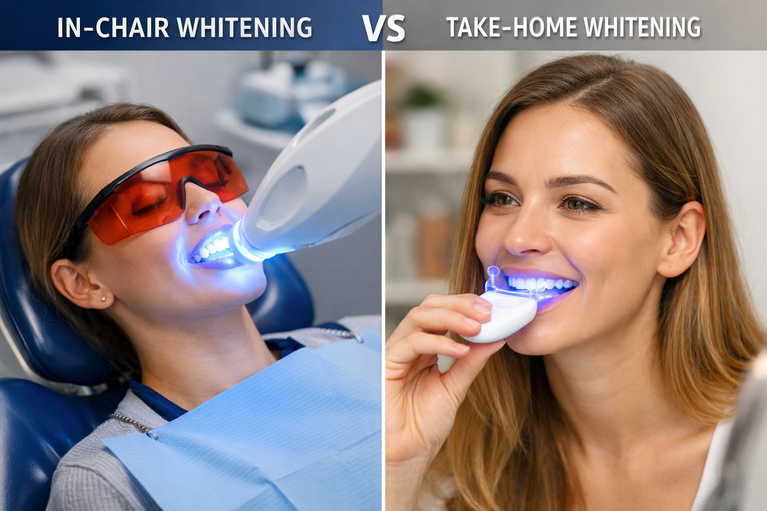 In-Chair vs Take-Home Whitening