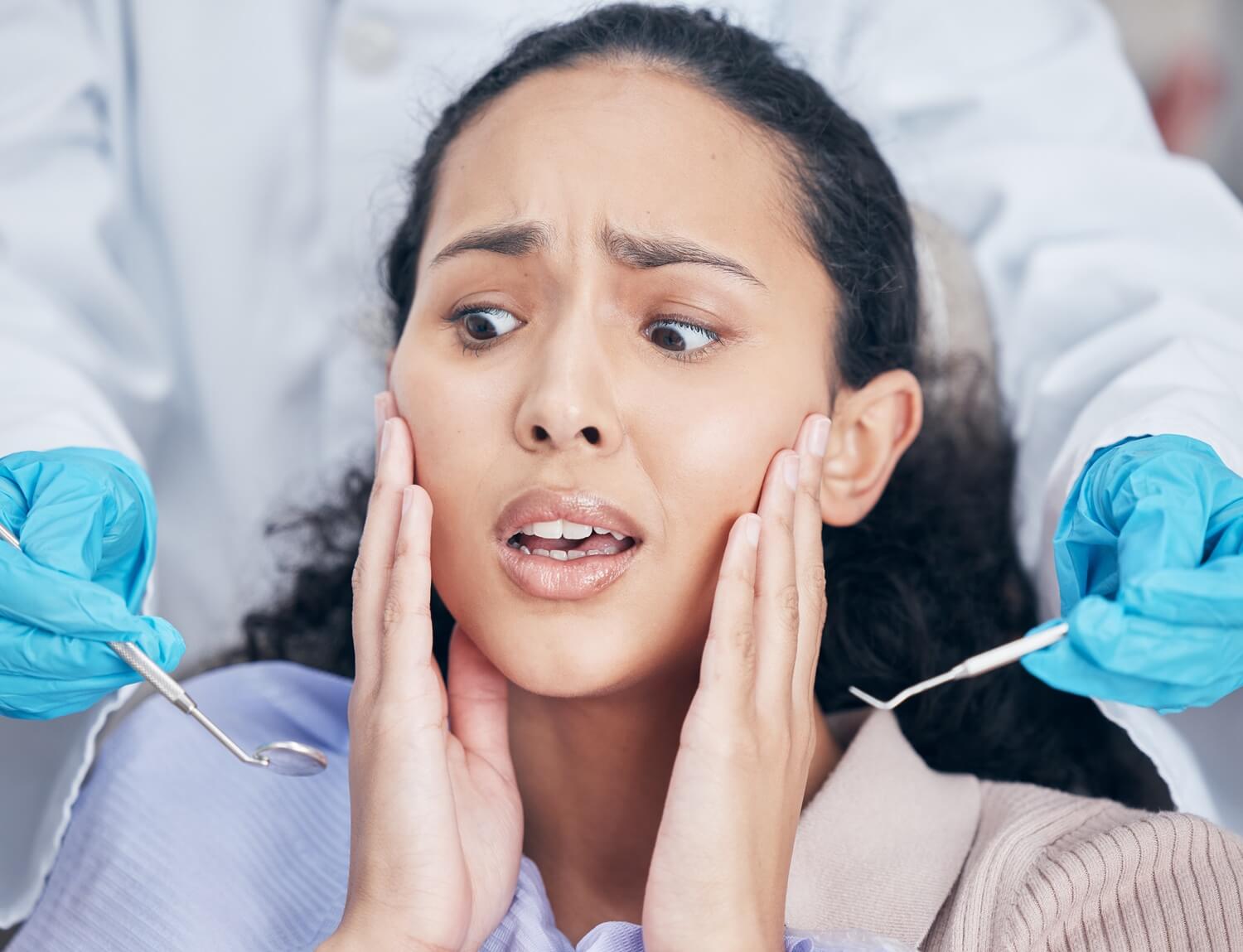 Worried dental patient
